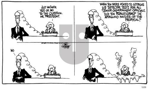 Pat Oliphant on Sunday December 29, 1985 Comic Strip