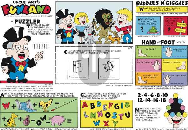 Uncle Art's Funland on Sunday January 28, 2024 Comic Strip