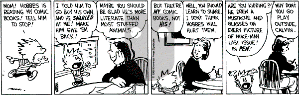 Calvin and Hobbes - Thursday March 15, 1990 Comic Strip