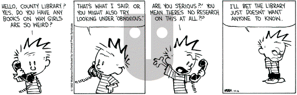 Calvin and Hobbes on Friday October 16, 1992 Comic Strip