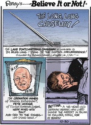 Ripley's Believe It or Not on Thursday October 30, 2008 Comic Strip