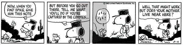 Peanuts on Wednesday March 2, 1983 Comic Strip