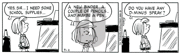 Peanuts on Saturday September 2, 1995 Comic Strip