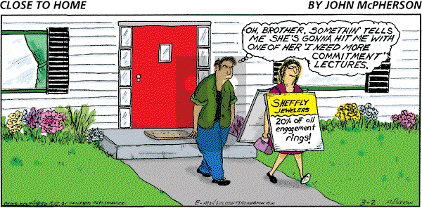 Close to Home on Sunday March 2, 2008 Comic Strip