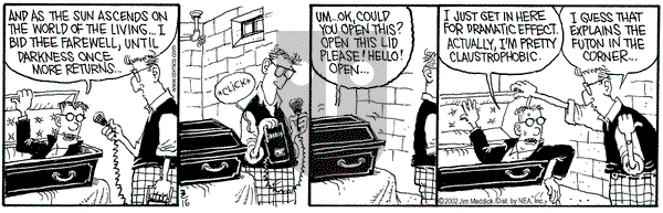 Monty on Saturday March 16, 2002 Comic Strip