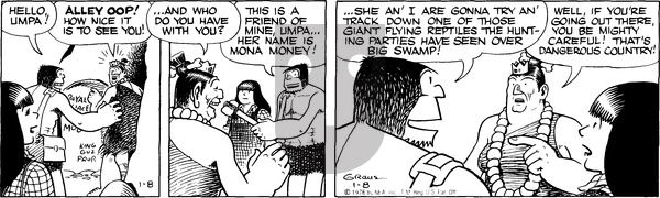 Alley Oop on Thursday January 8, 1976 Comic Strip