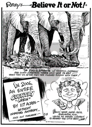 Ripley's Believe It or Not on Tuesday February 13, 2007 Comic Strip