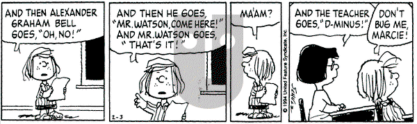 Peanuts on Thursday February 3, 1994 Comic Strip