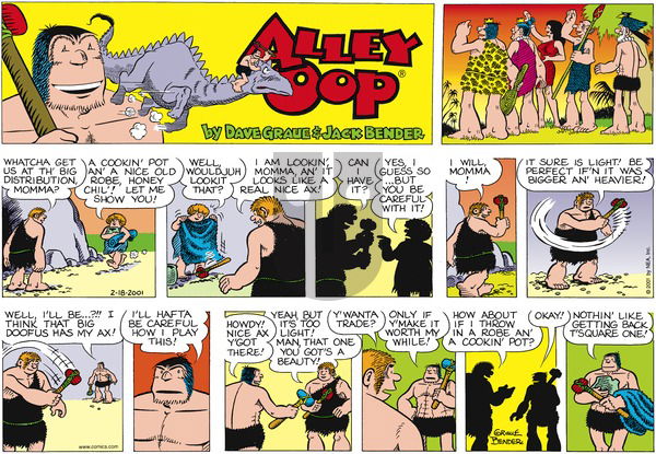 Alley Oop on Sunday February 18, 2001 Comic Strip