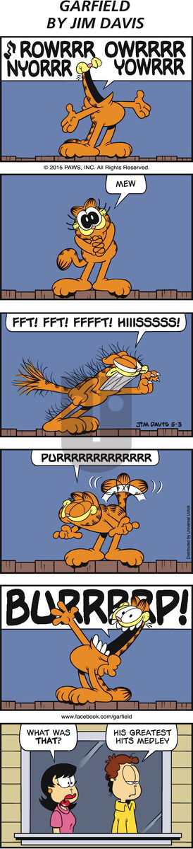 Garfield on Sunday May 3, 2015 Comic Strip