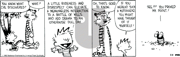 Calvin and Hobbes - Saturday August 8, 1992 Comic Strip