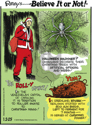 Ripley's Believe It or Not on Friday December 25, 2015 Comic Strip