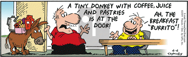 Frank and Ernest on Monday April 4, 2011 Comic Strip