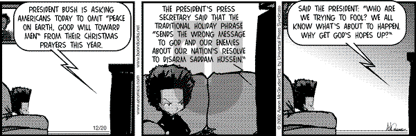 The Boondocks - Friday December 20, 2002 Comic Strip