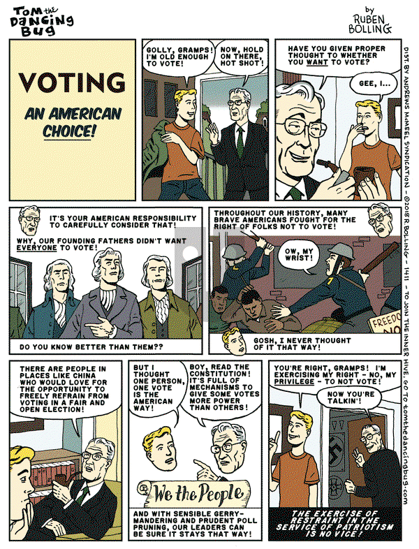 Tom the Dancing Bug on Friday November 2, 2018 Comic Strip