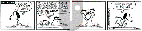 Peanuts on Tuesday June 30, 1959 Comic Strip