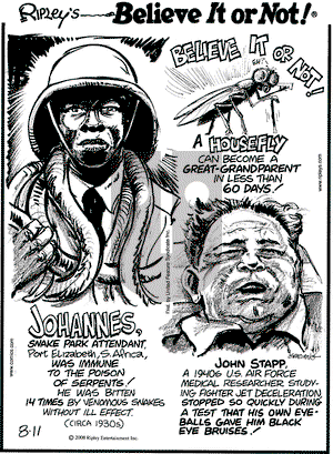 Ripley's Believe It or Not on Monday August 11, 2008 Comic Strip
