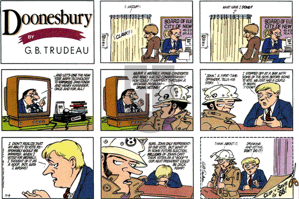 Doonesbury on Sunday November 9, 1986 Comic Strip