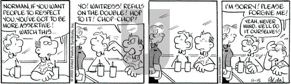 Drabble on Saturday November 15, 2003 Comic Strip