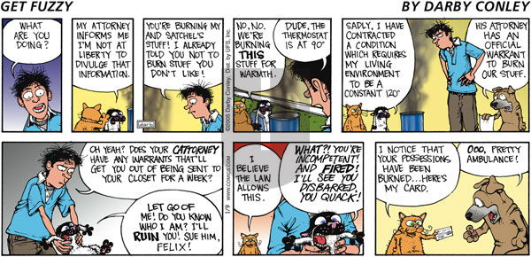 Get Fuzzy on Sunday January 9, 2005 Comic Strip
