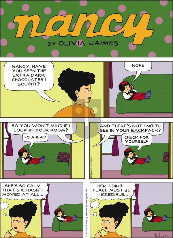 Nancy on Sunday February 10, 2019 Comic Strip