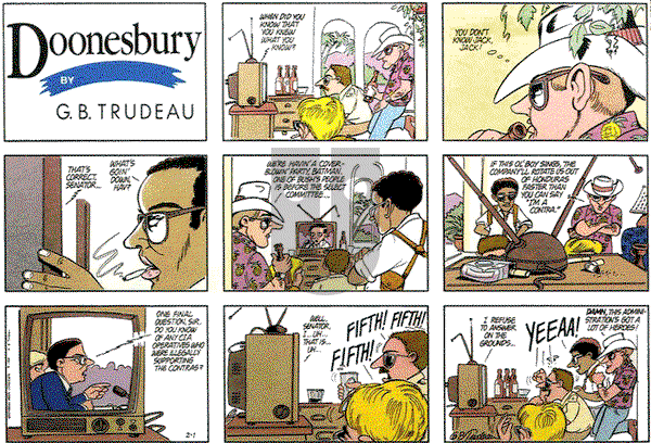 Doonesbury on Sunday February 1, 1987 Comic Strip