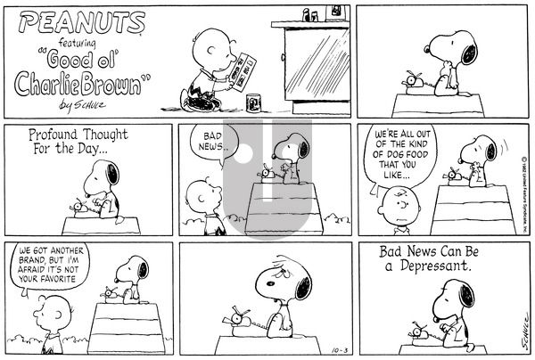 Peanuts on Sunday October 3, 1982 Comic Strip