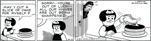 Nancy on Thursday April 24, 1969 Comic Strip