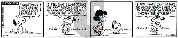 Peanuts on Saturday September 18, 1965 Comic Strip