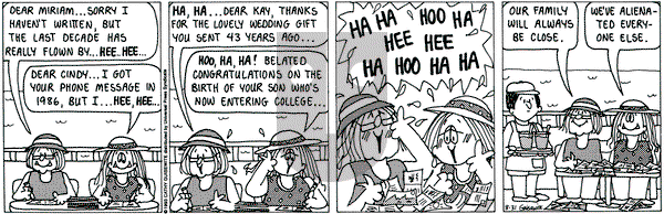 Cathy Classics on Tuesday August 31, 1993 Comic Strip