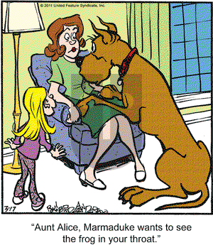 Marmaduke on Thursday March 17, 2011 Comic Strip