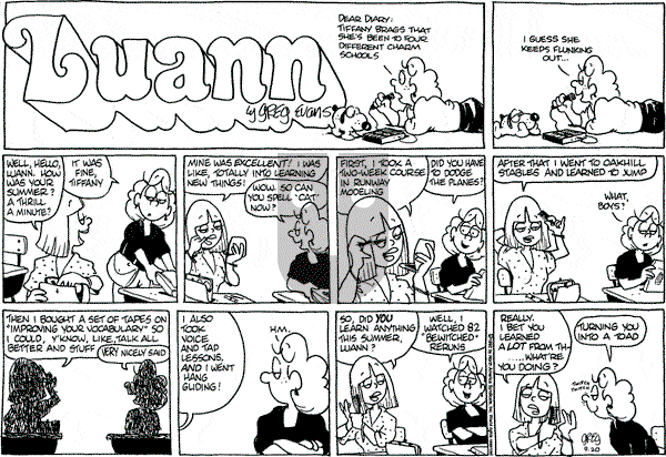 Luann on Sunday September 20, 1992 Comic Strip