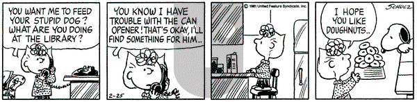 Peanuts on Wednesday February 25, 1981 Comic Strip