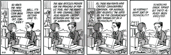 Doonesbury on Wednesday December 3, 1980 Comic Strip