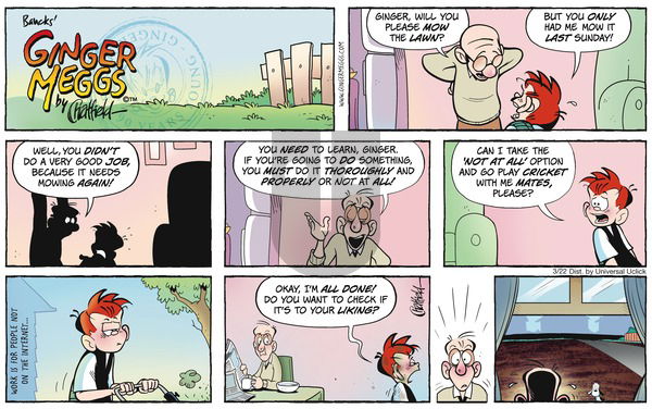 Ginger Meggs - Sunday March 22, 2015 Comic Strip