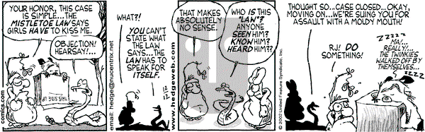 Over the Hedge on Thursday December 12, 2002 Comic Strip