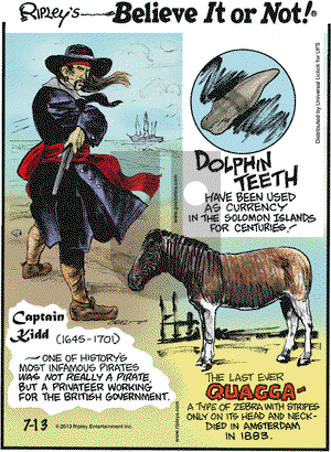 Ripley's Believe It or Not on Saturday July 13, 2013 Comic Strip