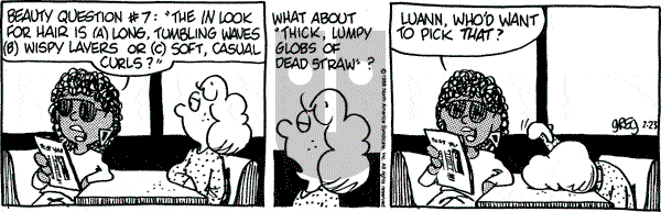 Luann on Tuesday February 23, 1988 Comic Strip