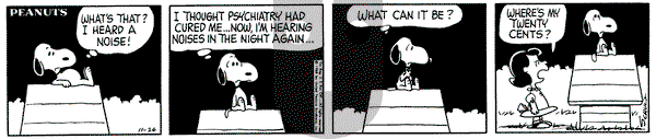 Peanuts on Tuesday November 26, 1968 Comic Strip