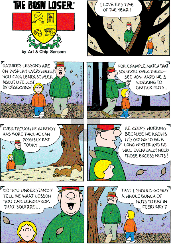 The Born Loser on Sunday November 20, 2011 Comic Strip