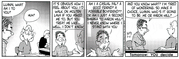 Luann on Friday February 21, 1997 Comic Strip