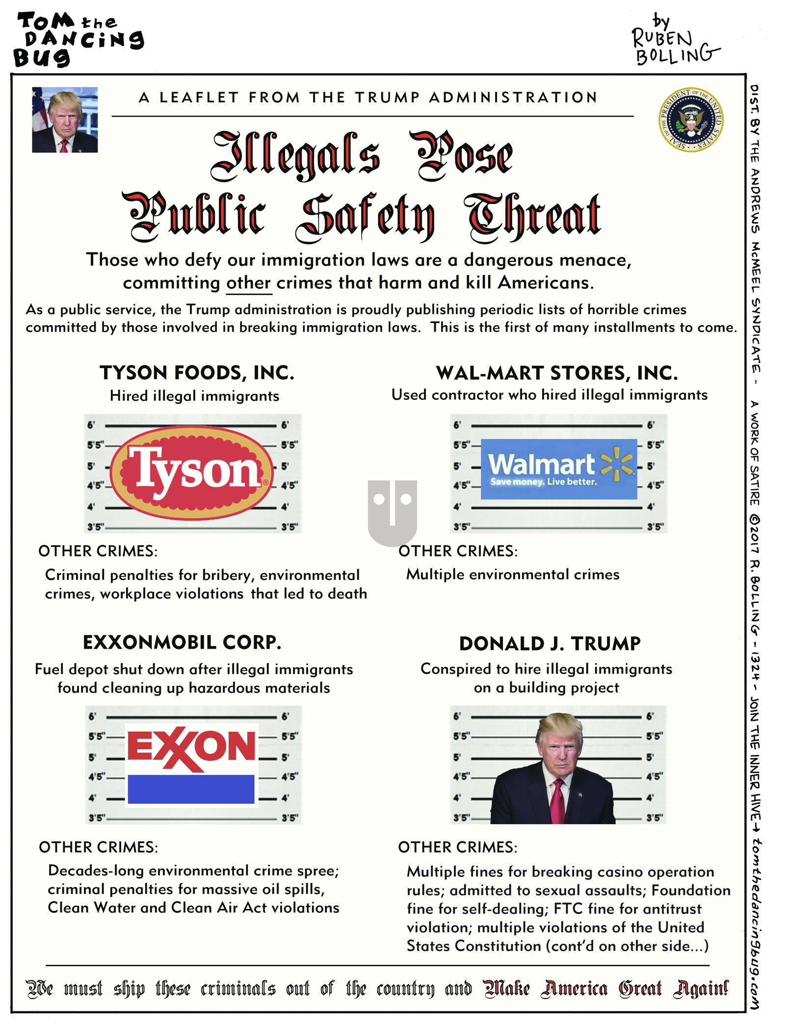 Tom the Dancing Bug on Monday February 6, 2017 Comic Strip