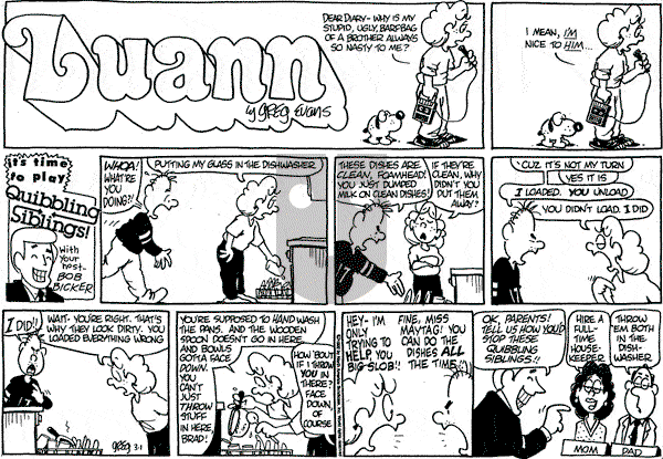 Luann on Sunday March 1, 1992 Comic Strip
