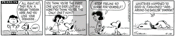 Peanuts on Saturday September 10, 1960 Comic Strip