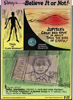 Ripley's Believe It or Not on Friday August 25, 2017 Comic Strip