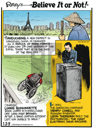Ripley's Believe It or Not on Thursday December 5, 2013 Comic Strip