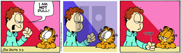 Garfield on Wednesday March 3, 1999 Comic Strip