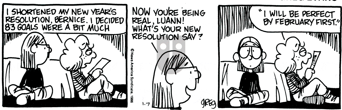 Luann - Tuesday January 7, 1986 Comic Strip