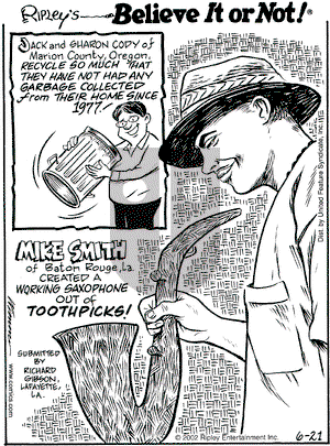 Ripley's Believe It or Not on Friday June 21, 2002 Comic Strip