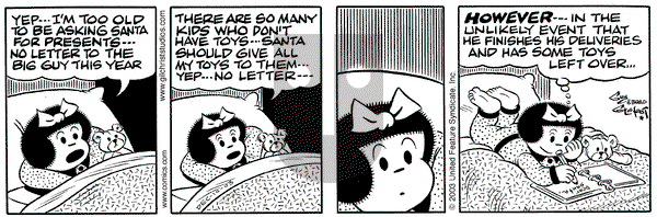 Nancy on Wednesday December 10, 2003 Comic Strip